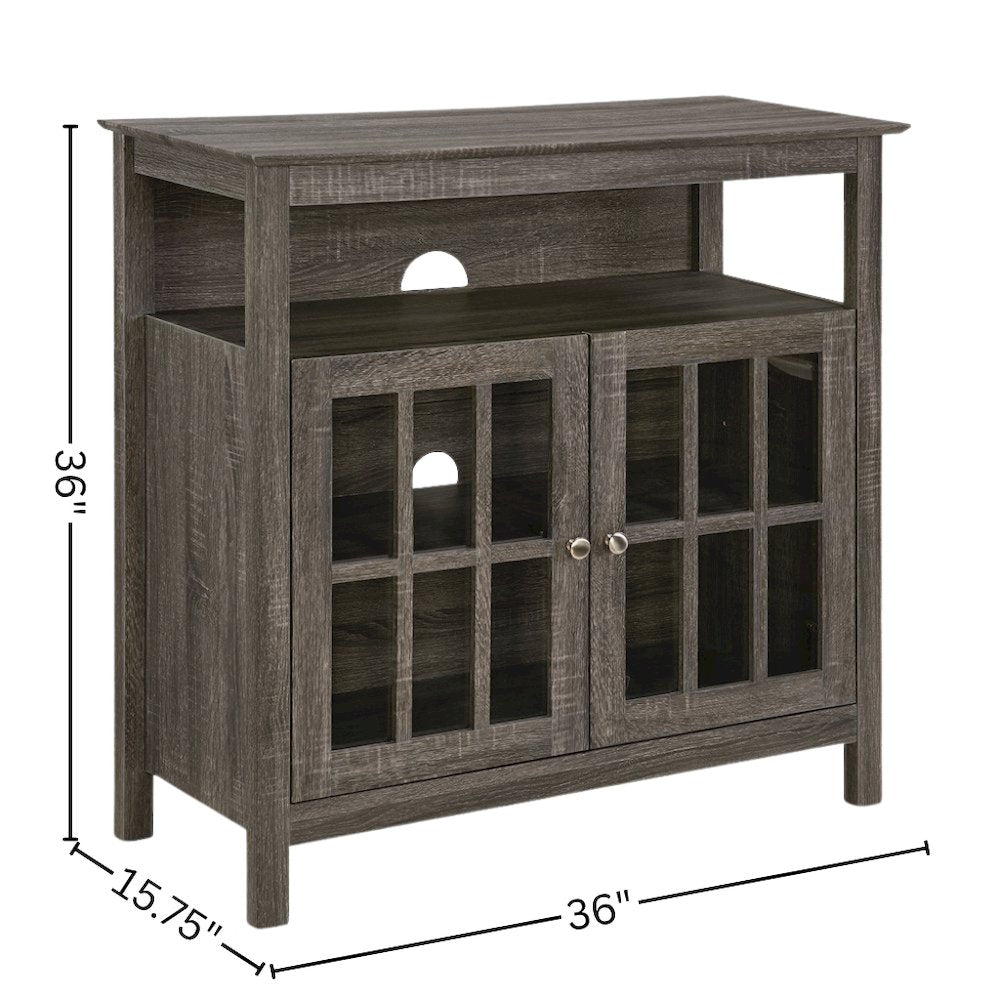 Tall TV Stand Console, Gray, Storage Cabinets, 40 Inch