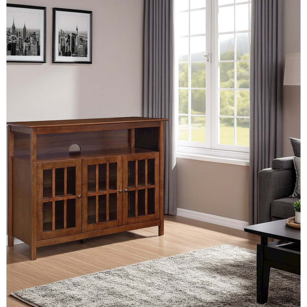 Stylish TV Stand with Storage Cabinets and Shelf for TVs up to 55 Inches