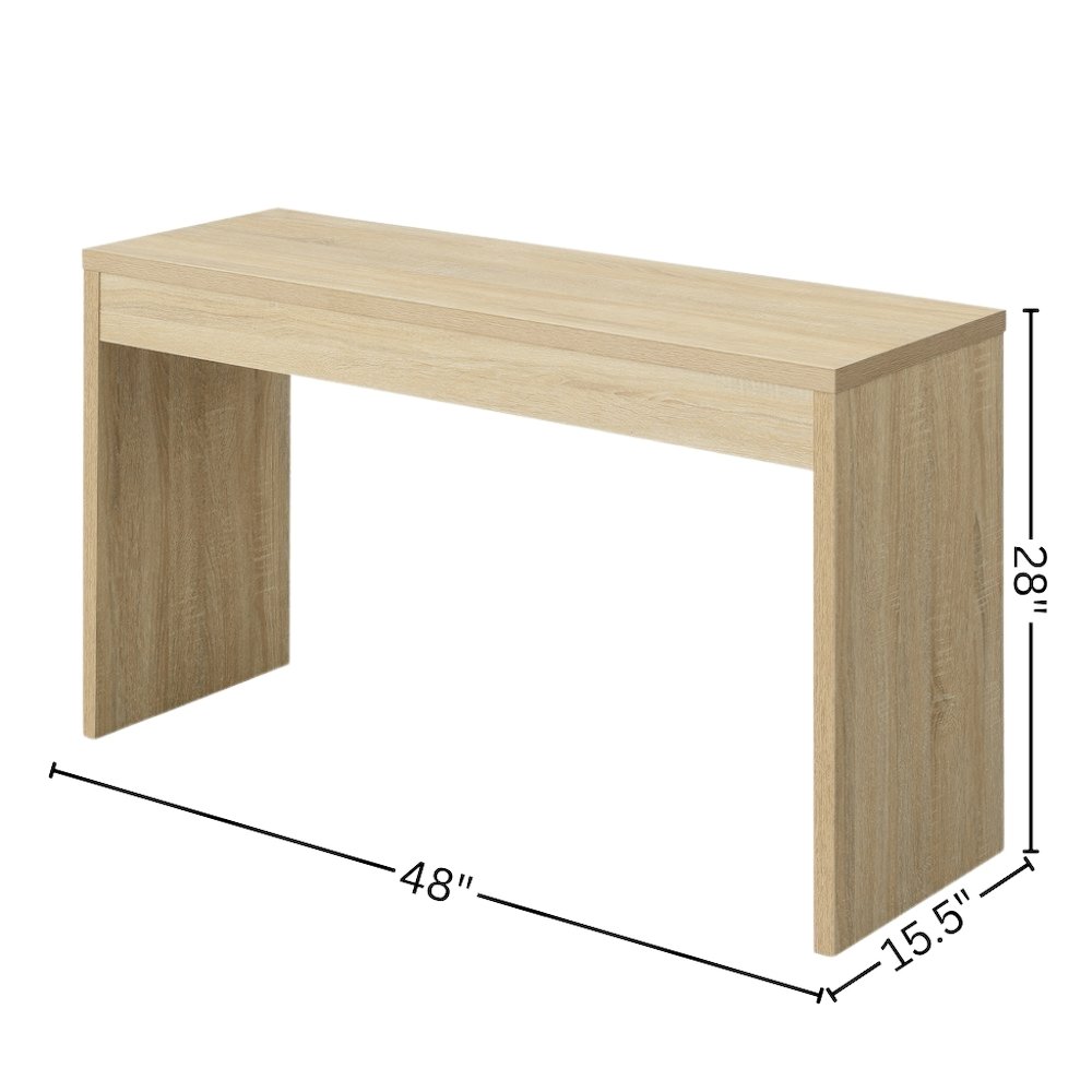 Console Table Desk, White, 48 Inch, Entryway, Woodgrain
