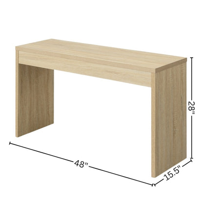 Console Table Desk, White, 48 Inch, Entryway, Woodgrain