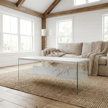 Glass Coffee Table with Shelf Contemporary Design and Durable Build