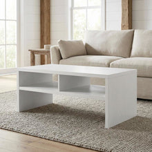 White Honeycomb Coffee Table with Shelves and Deluxe Storage Space