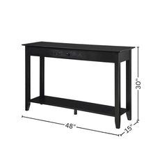Classic Console Table, Black, Drawer, Shelf, Entryway Accent