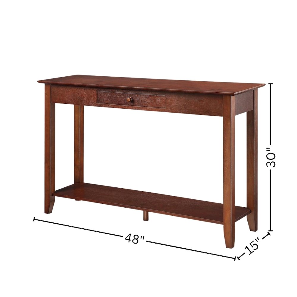Elegant Console Table, Espresso, Drawer, Shelf, Versatile