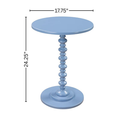 Spindle Coffee Table, Blue, Round, Turned Base, Vibrant