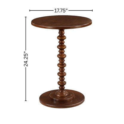 Spindle Coffee Table, Brown, Round, Turned Base, Easy Setup