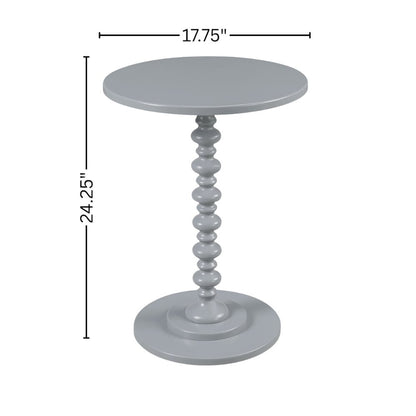 Spindle Coffee Table, Gray, Round, Turned Base, Easy Setup