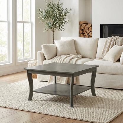 Wirebrush Dark Gray Coffee Table with MDF Top and Sturdy Construction