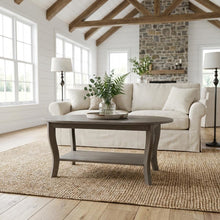 Oval Coffee Table Classic Design with Lower Shelf for Storage and Durability