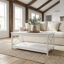 White MDF Coffee Table with Sturdy Frame and Smooth Finish for Living Room