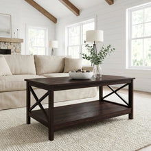 Espresso Coffee Table with MDF Construction and Sturdy Design for Living Room