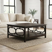 Espresso Coffee Table with MDF Construction and Square Top Surface