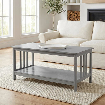 Gray Coffee Table MDF Construction with Sturdy Design and Modern Style