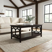 Espresso Coffee Table with Shelf Contemporary MDF Construction Modern Design