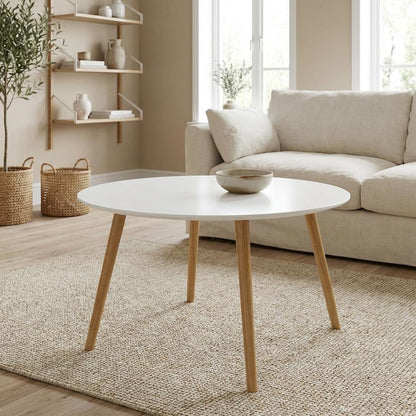 Multi-Color Round Coffee Table with Sturdy Construction and Compact Design SKU