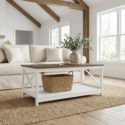 Driftwood White Coffee Table with MDF and Particle Board Top