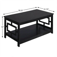 Black Coffee Table MDF with Storage Shelf and Multi-Finish Options