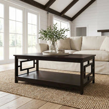 Espresso MDF Coffee Table with Shelf and Storage Space, Multi-Finish Options