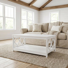 White Particle Board Coffee Table with Contemporary Design and Lightweight Build