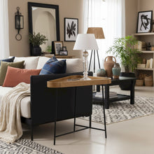 Triangle End Table, Driftwood, Hairpin Legs, Modern Accent