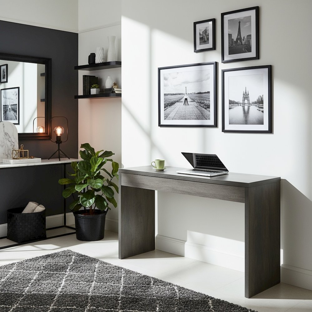 Console Desk, Gray, 48 Inch, Versatile, Hallway Foyer