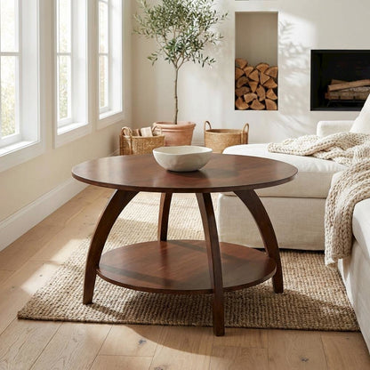 Aldrin Scandinavian Coffee Table with Under Shelf and Solid Build