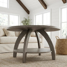 Distressed White Coffee Table with Shelf Scandinavian Style and Sturdy Design