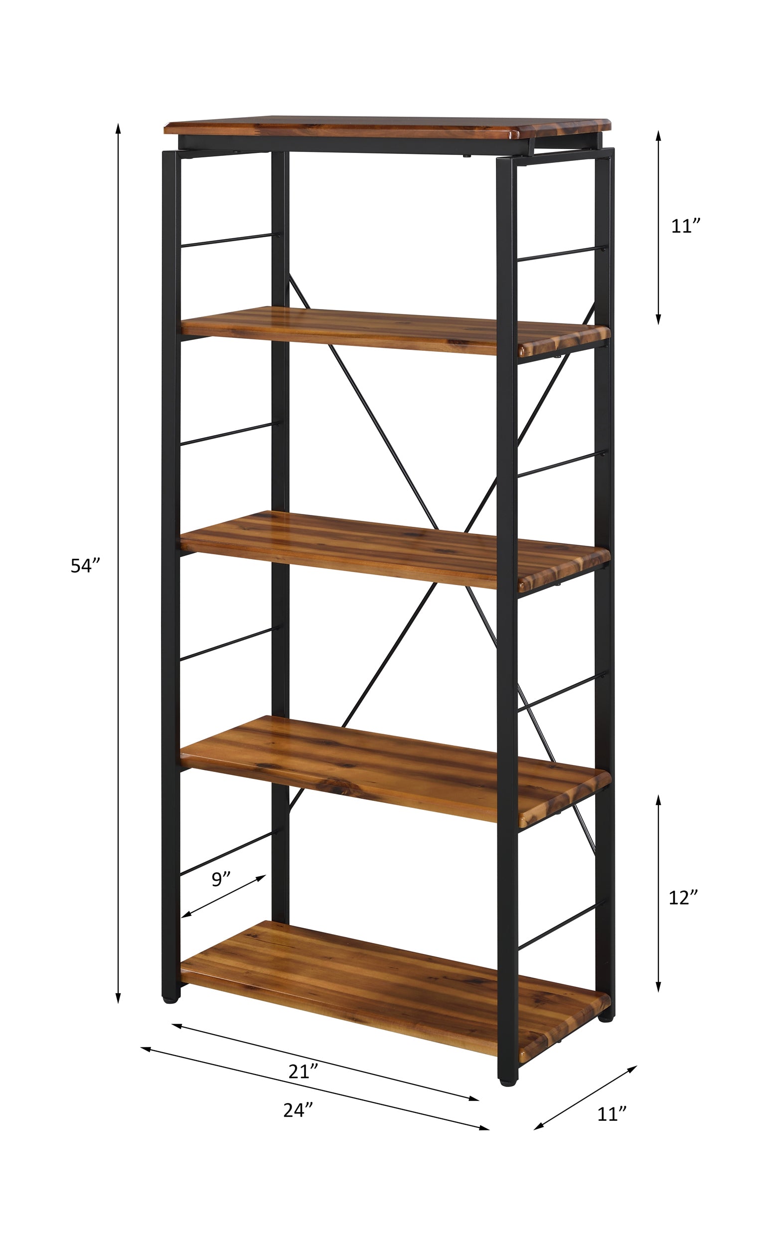 ACME Jurgen Bookshelf, Oak & Black 92912