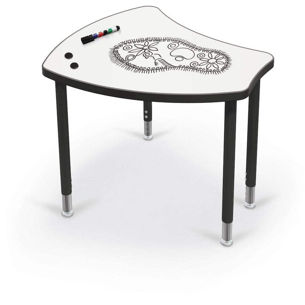 Porcelain Desktop - Standard Shapes Desk With Platinum Direct Mount Shapes Legs