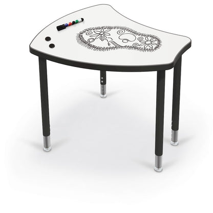 Porcelain Desktop - Standard Shapes Desk With Platinum Direct Mount Shapes Legs