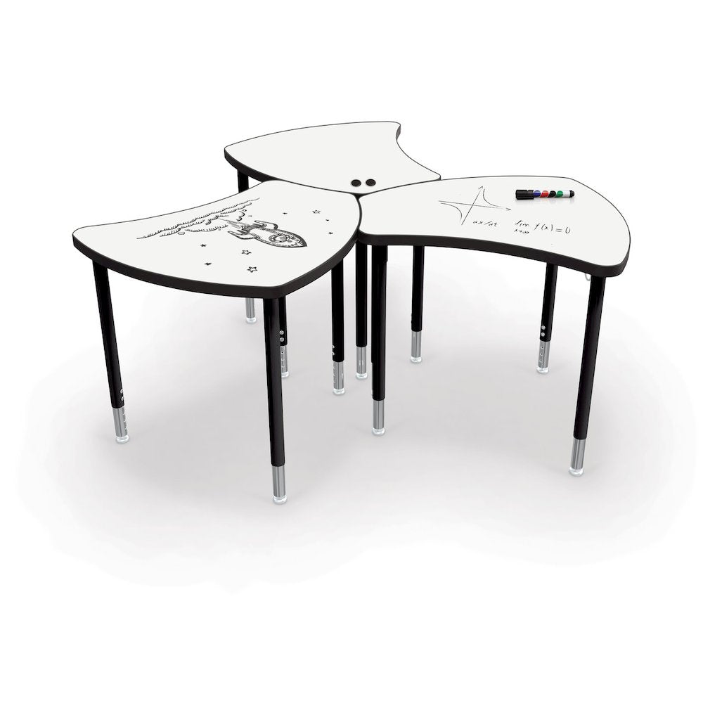 Porcelain Desktop - Standard Shapes Desk With Platinum Direct Mount Shapes Legs