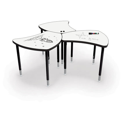 Porcelain Desktop - Standard Shapes Desk With Platinum Direct Mount Shapes Legs