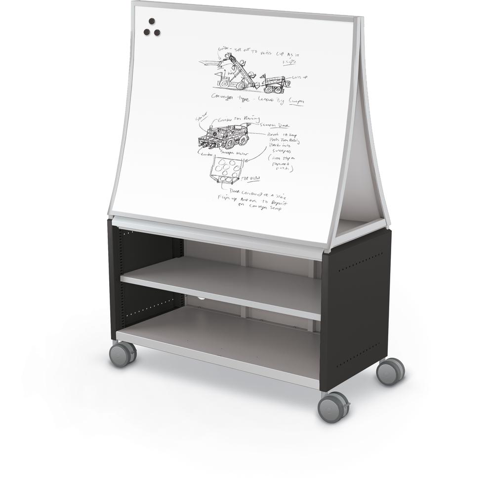 Compass Cabinet - Maxi H1 -Shelves / Casters / Ogee Board - Black