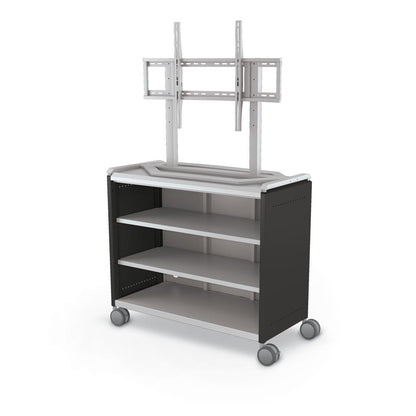 Compass Cabinet - Maxi H2 -Shelves / Casters / TV Mount - Black