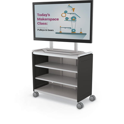 Compass Cabinet - Maxi H2 -Shelves / Casters / TV Mount - Black