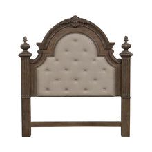 Queen Uph Poster Headboard Traditional Brown in Chestnut Finish w/ Dusty Wax