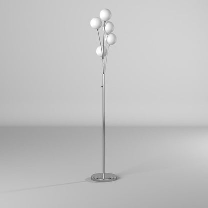 5LT Incandescent Floor Lamp, SC,White Glass