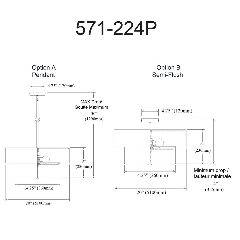 4LT Incand 2 Tier Pendant, MB, BK Shade