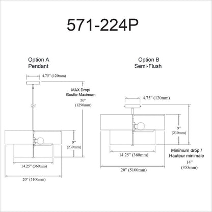 4LT Incand 2 Tier Pendant, MB, BK Shade
