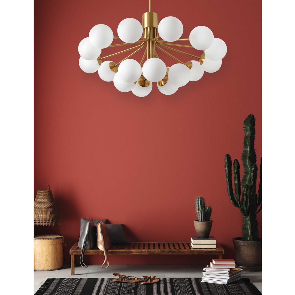 18LT Chandelier, AGB Finish, Opal Glass