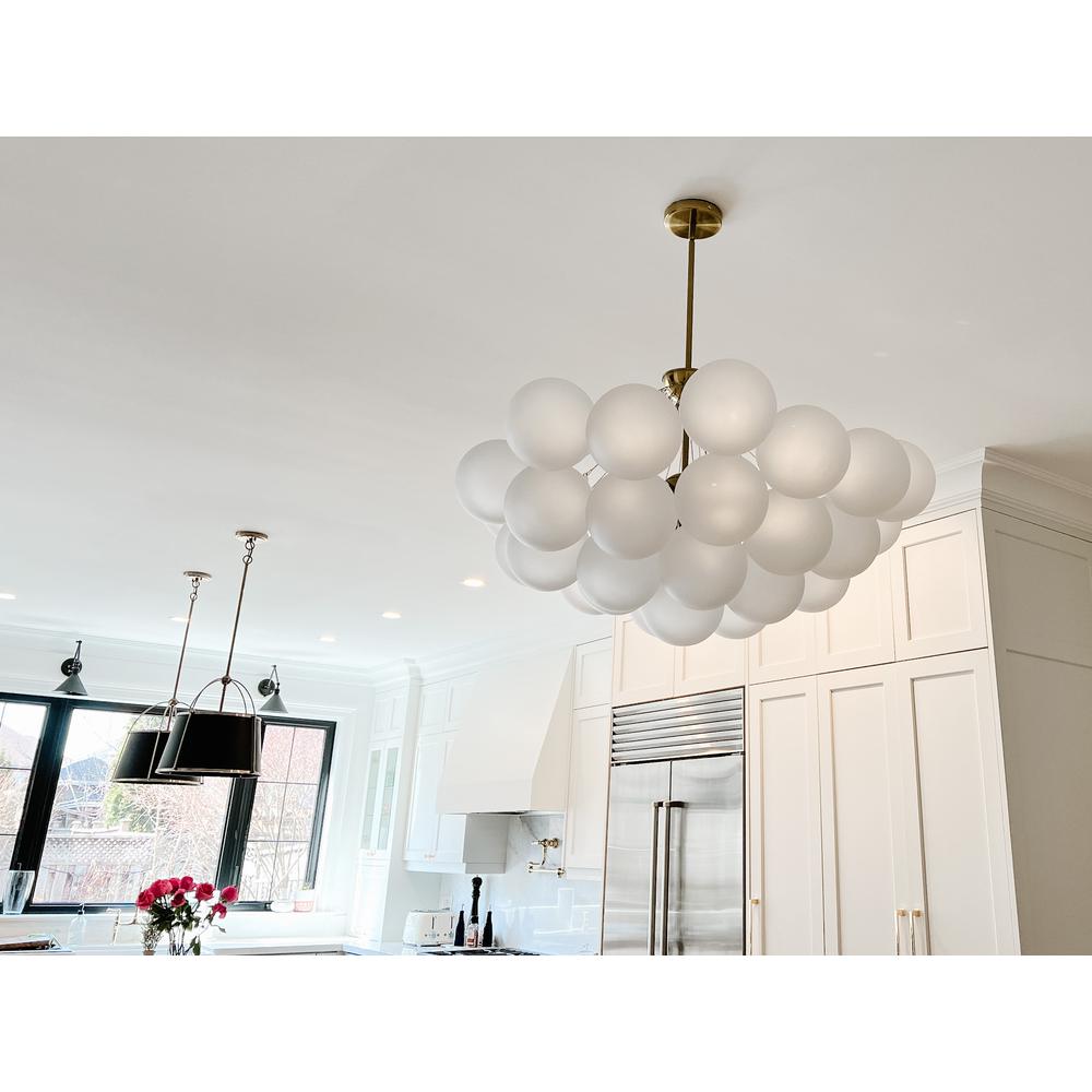 18LT Chandelier, AGB Finish, Opal Glass