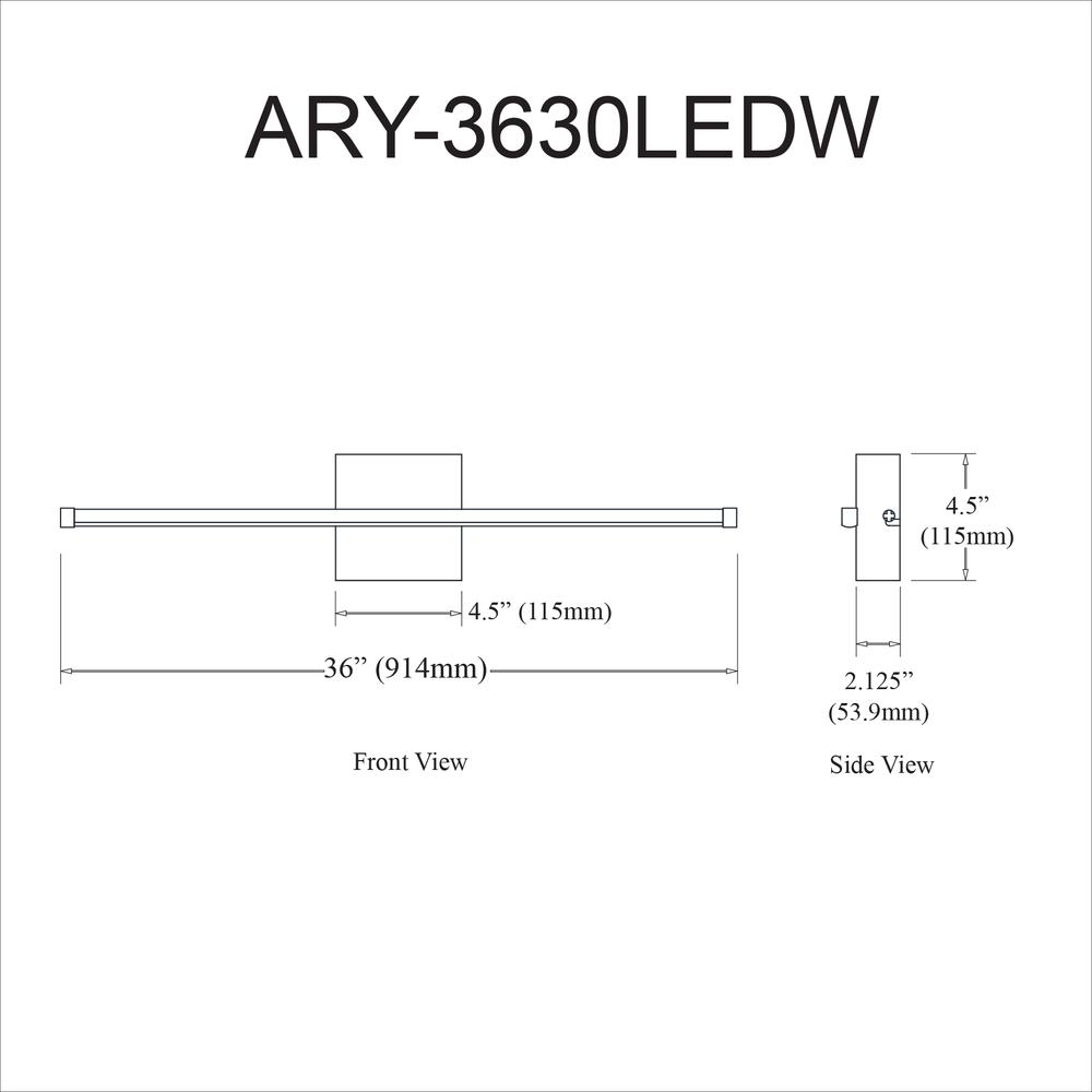 30W Wall Sconce MB,WH Acrylic Diffuser