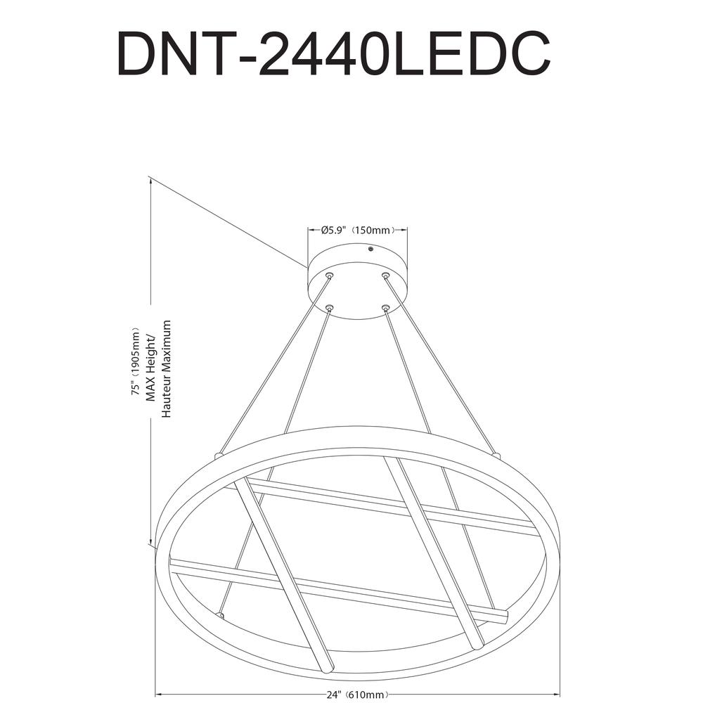 40W Chandelier, MB, WH Silicone Diffuser
