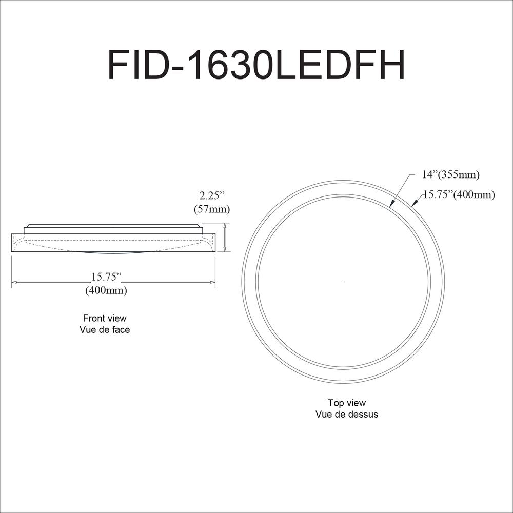 30W Flush Mount, AGB, WH Diffuser