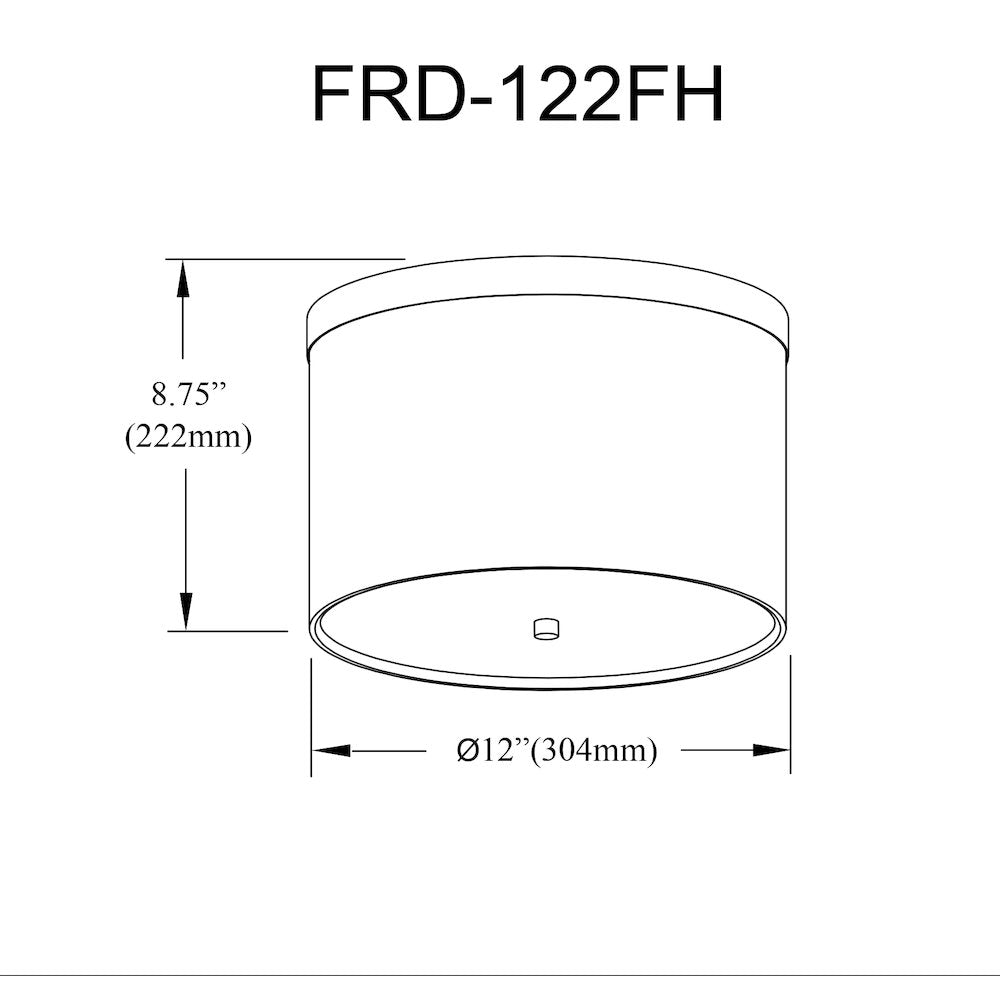 2 Light Flush Mount Matte Black with Grey Shade