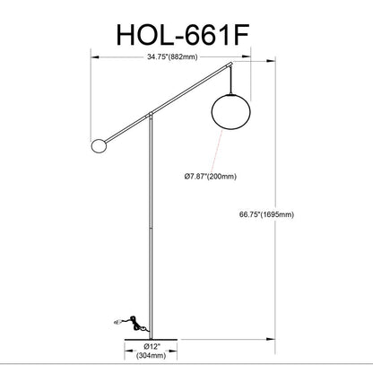 1LT Incandescent Floor Lamp, AGB, Opal Glass