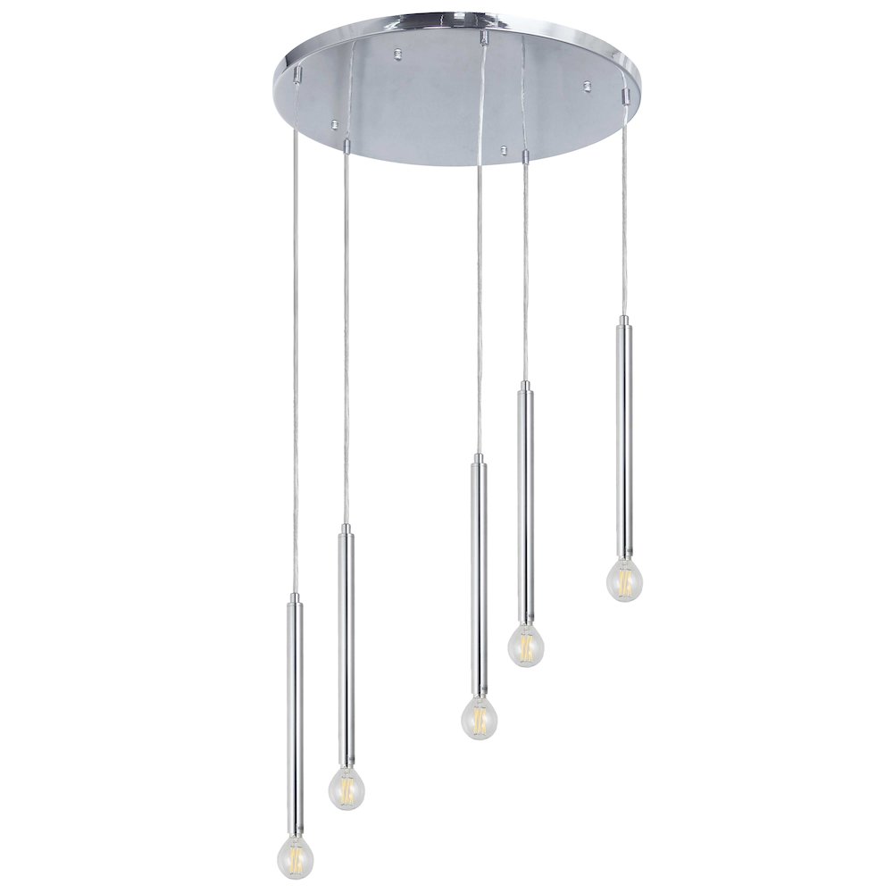 5 Light Pendant in Polished Chrome