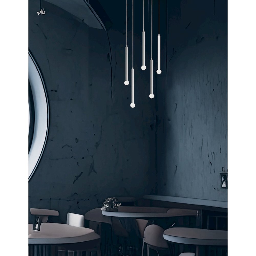 5 Light Pendant in Polished Chrome