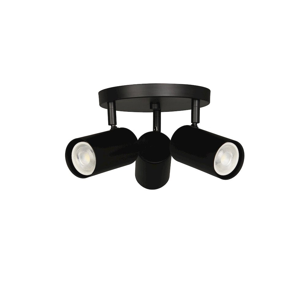3 Light Spot Light in Matte Black