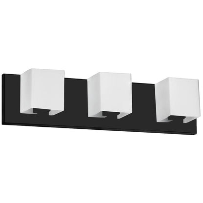 3LT Halogen Vanity, MB, WH Glass